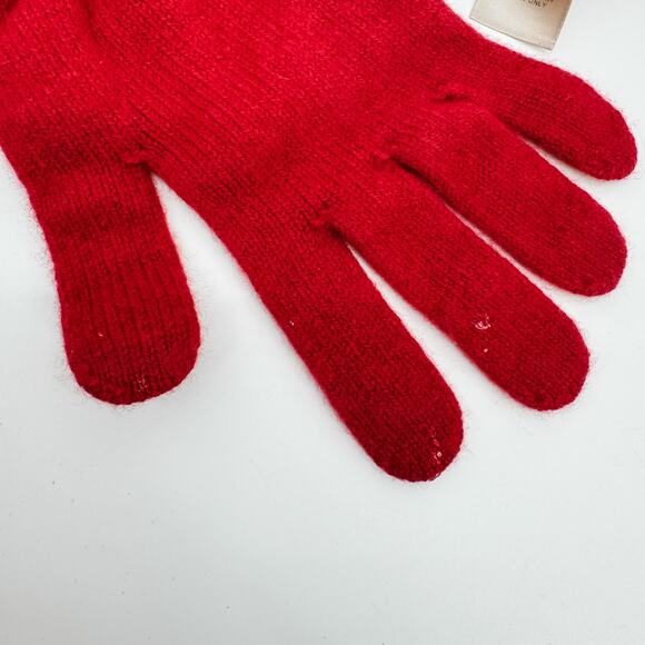 Burberry Scarf Cashmere Wool Red Check Plaid Winter Authentic Shawl Gloves Box - Picture 9 of 12